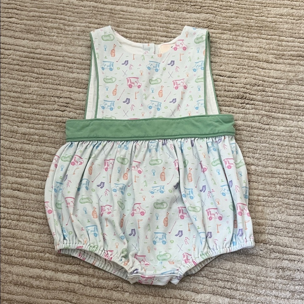 Colorful Kids One Piece Romper golf cart smockingbird 3T